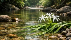 พลับพลึงธารคืออะไร ทำไมดอกไม้ริมน้ำชนิดนี้จึงบอกสุขภาพของลำธารได้